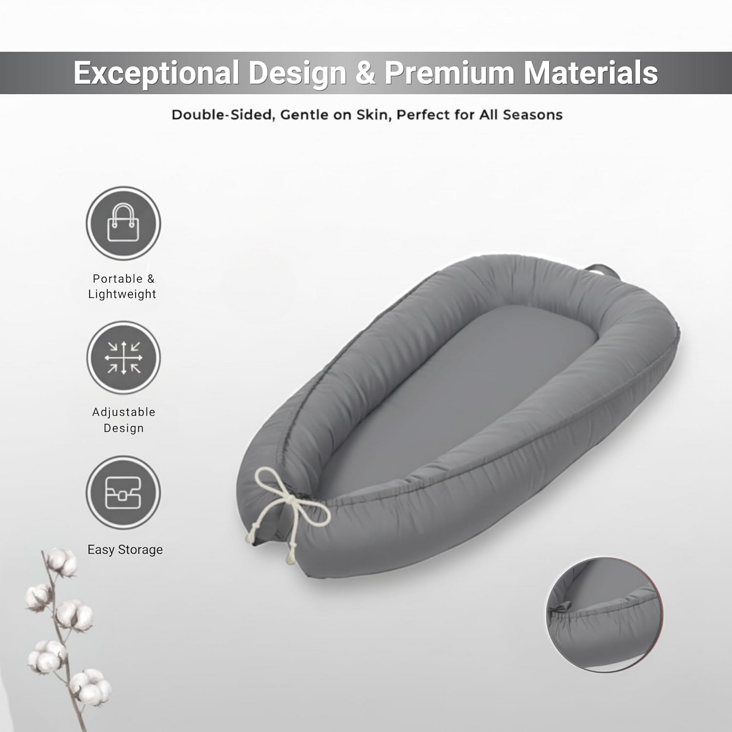 3D-Touch Breathable Lounger for Newborns