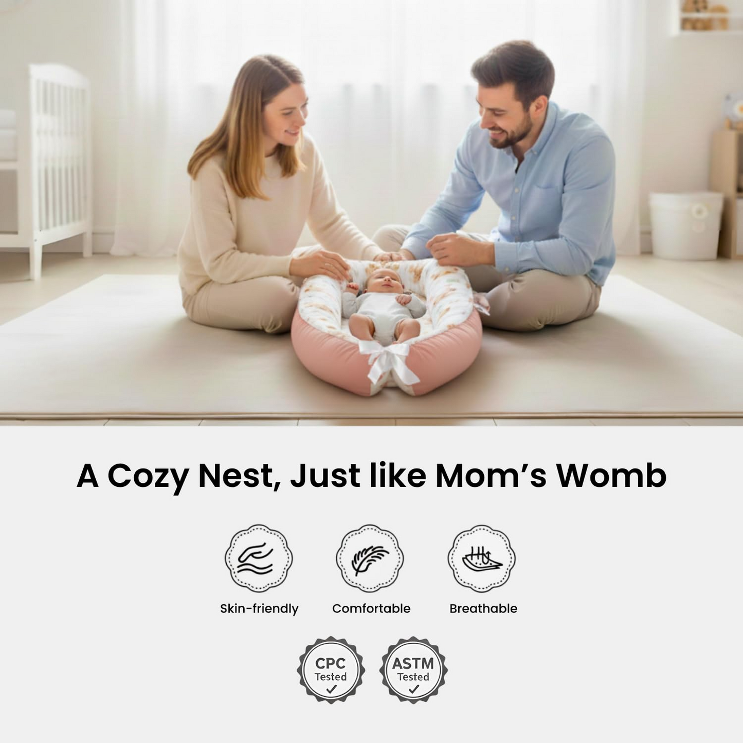 3D-Touch Breathable Lounger for Newborns