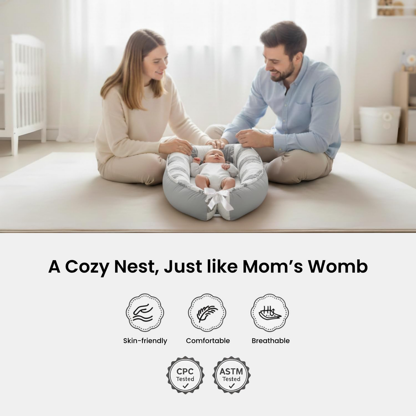 3D-Touch Breathable Lounger for Newborns