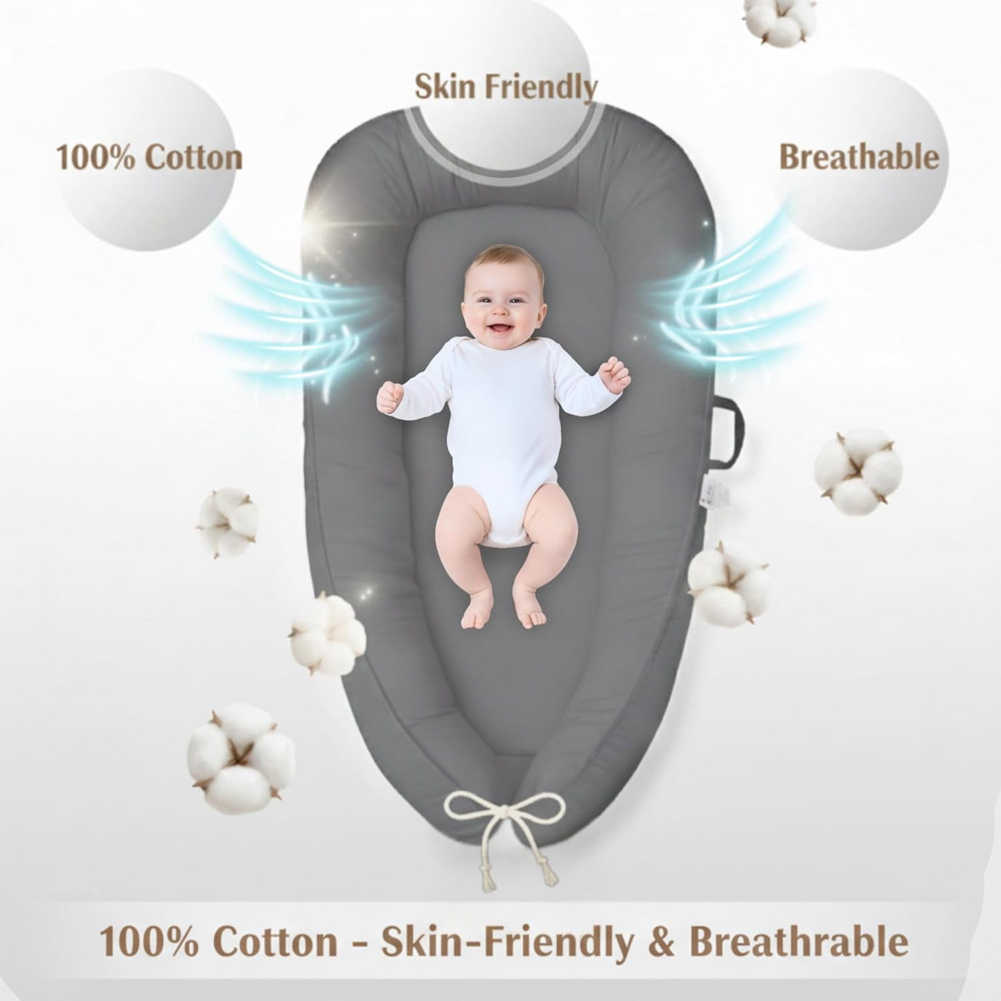 3D-Touch Breathable Lounger for Newborns