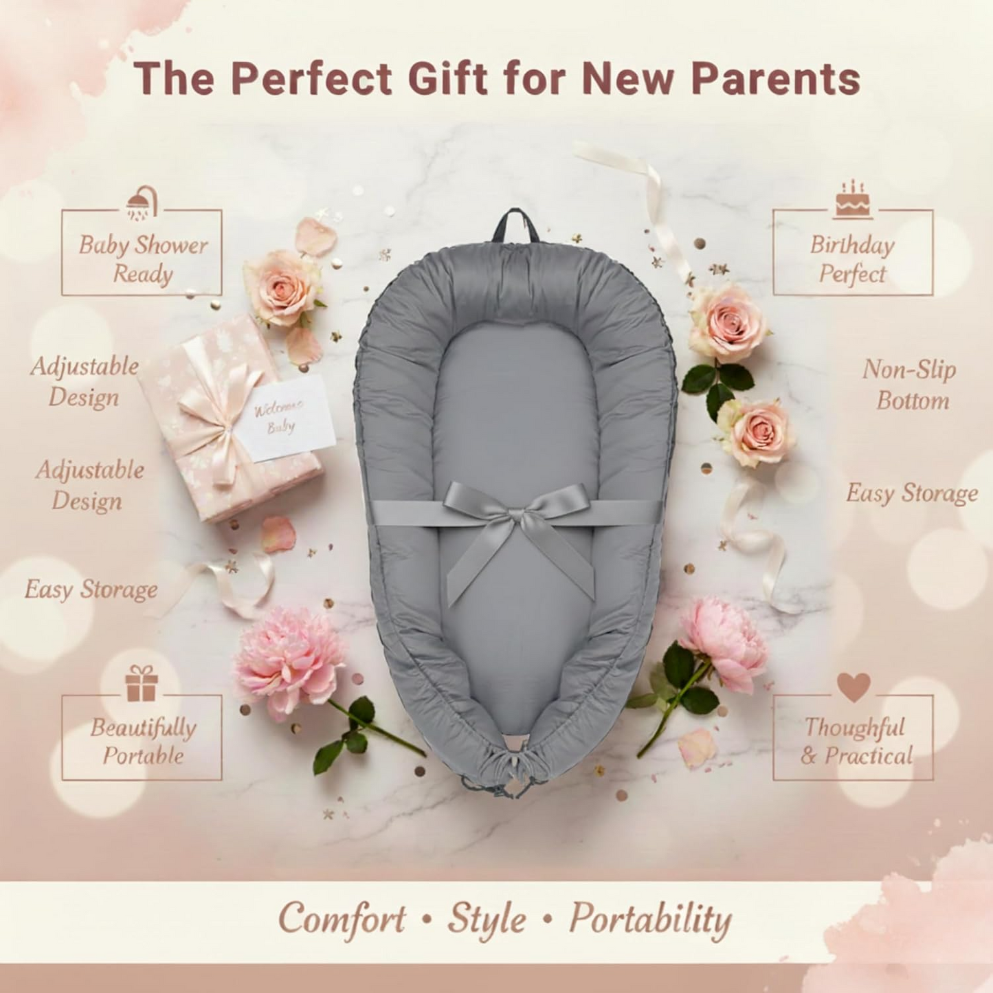 3D-Touch Breathable Lounger for Newborns