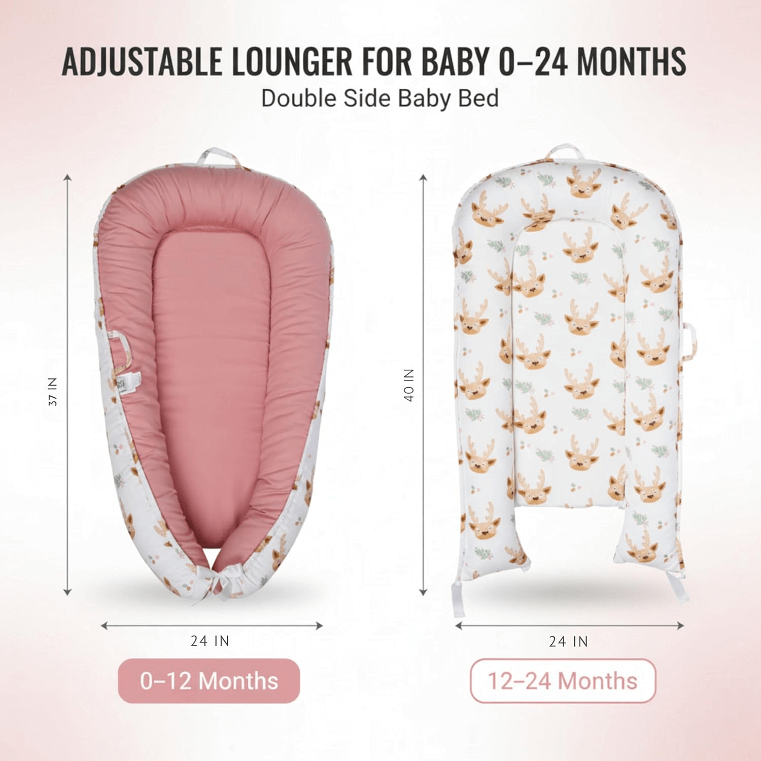 Portable and lightweight Pink 3D-Touch Breathable Lounger for Newborns 3D-Touch Breathable Lounger for Newborns