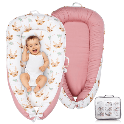 Close-up of breathable fabric on Pink 3D-Touch Lounger for Newborns 3D-Touch Breathable Lounger for Newborns