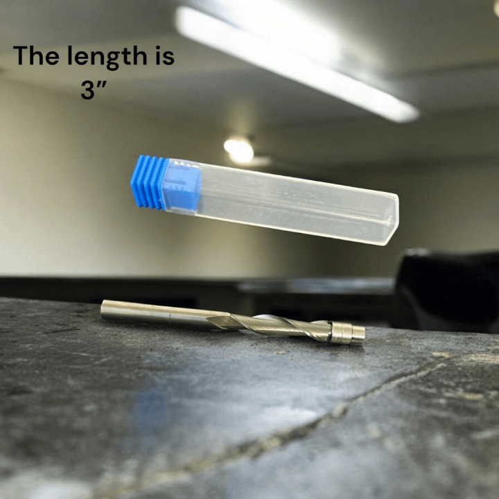 Router bits diameter set with protective case, highlighting a 3-inch bit for precision cutting tasks.